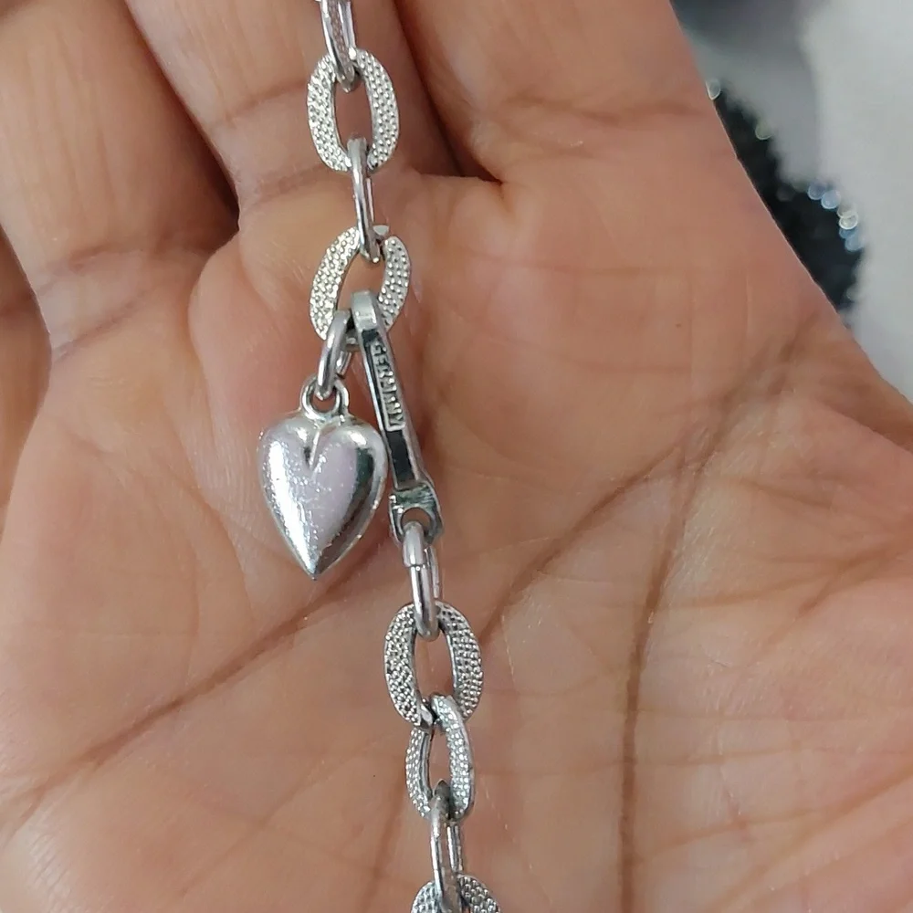 Vintage Signed Germany Multi Texture Silver Tone Leaf Vine Choker Necklace - Picture 5 of 8
